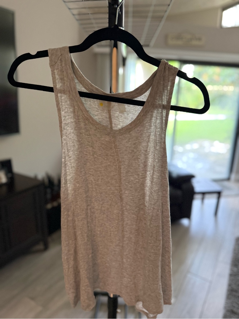 Zella Light Taupe Scoop Neck Tank